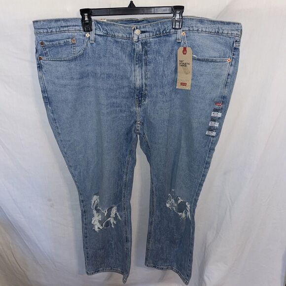 Levi’s 541 Men’s Distressed Jeans Size 48x30 Blue Denim Going out Rugged NWT - Picture 1 of 12